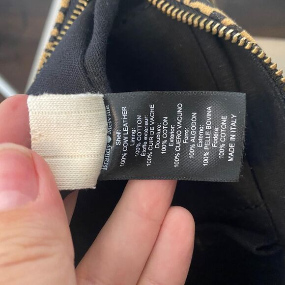 Brandy Melville Y2K Genuine Leather Cheetah Leopard Tan Black Mini Shoulder Bag - Picture 7 of 7